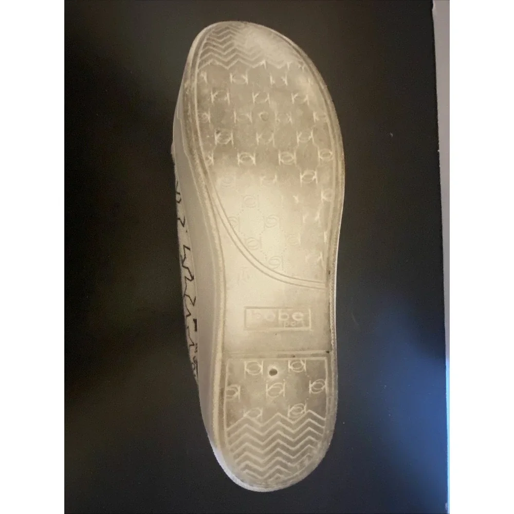 Women's‎  Size 7.5 Bebe Stars Logo Tie Tennis Shoes Sneakers - Picture 3 of 8